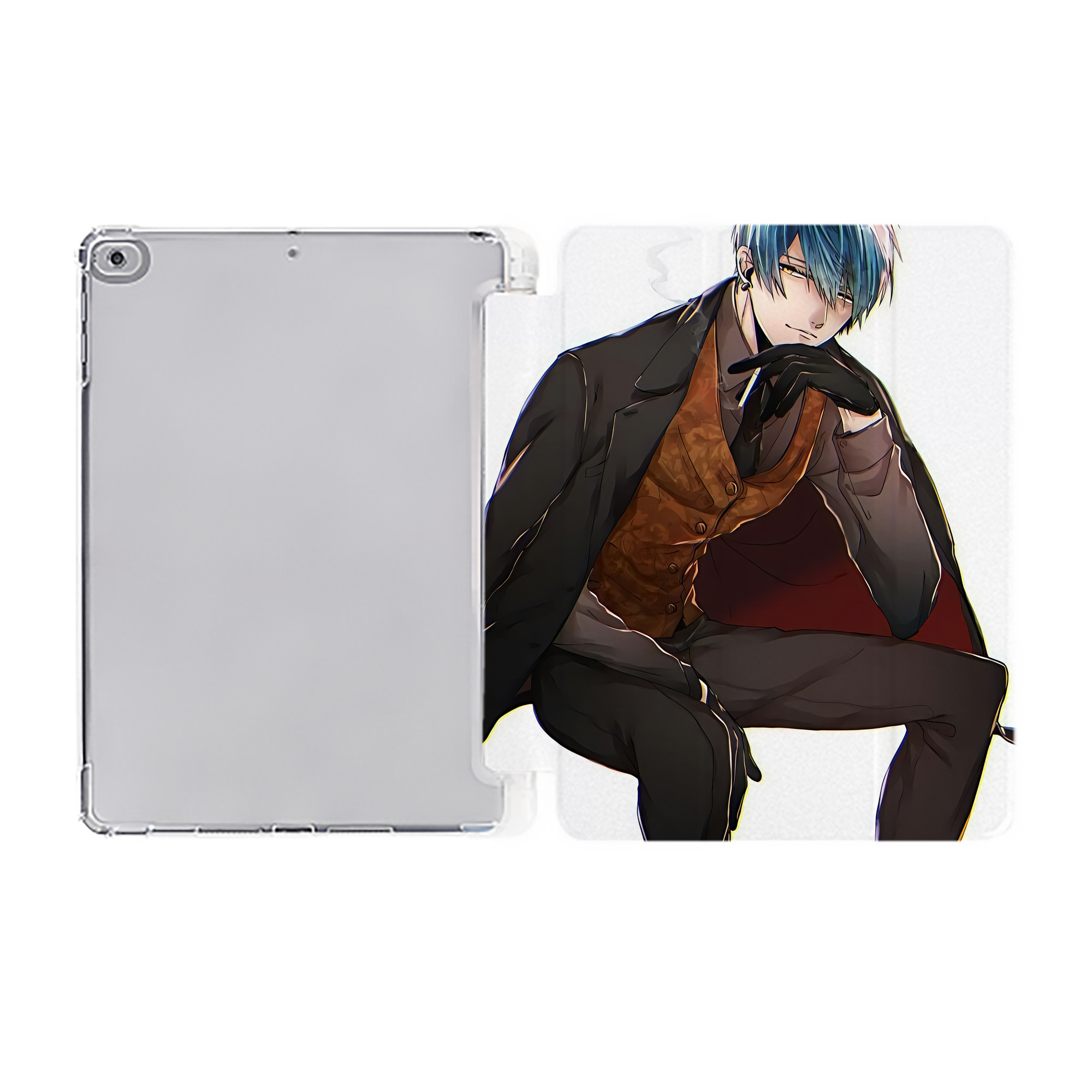 （画像用） 刀剣乱舞 Touken Ranbu IPad ケース ペン収納付き 三つ折りスタンド PUレザー×シリコン 対応機種9.5/10.5/10.9インチ